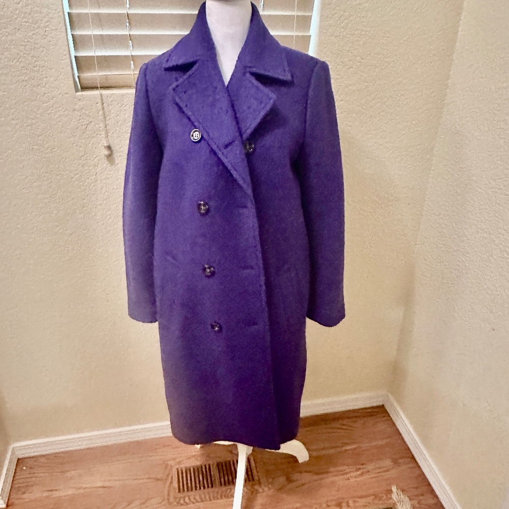 Ann Taylor Purple Double-Breasted Pea Coat
